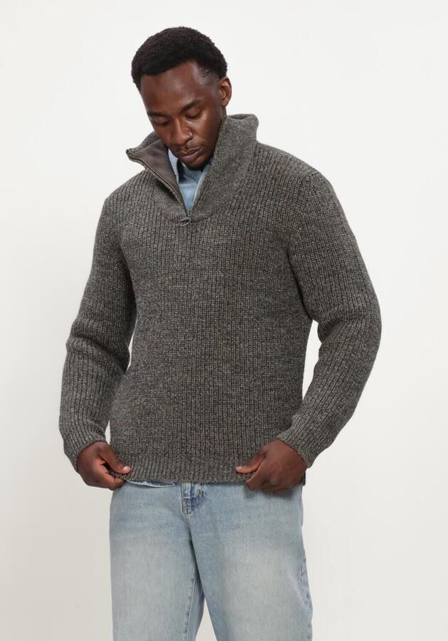BARBOUR Heren Truien & Vesten New Tyne Half Zip Knitted Jumper Donkergrijs