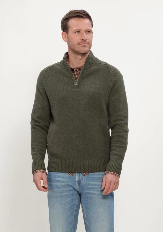 BARBOUR Heren Truien & Vesten Newtown Half Zip Knitted Jumper Knitwear Groen