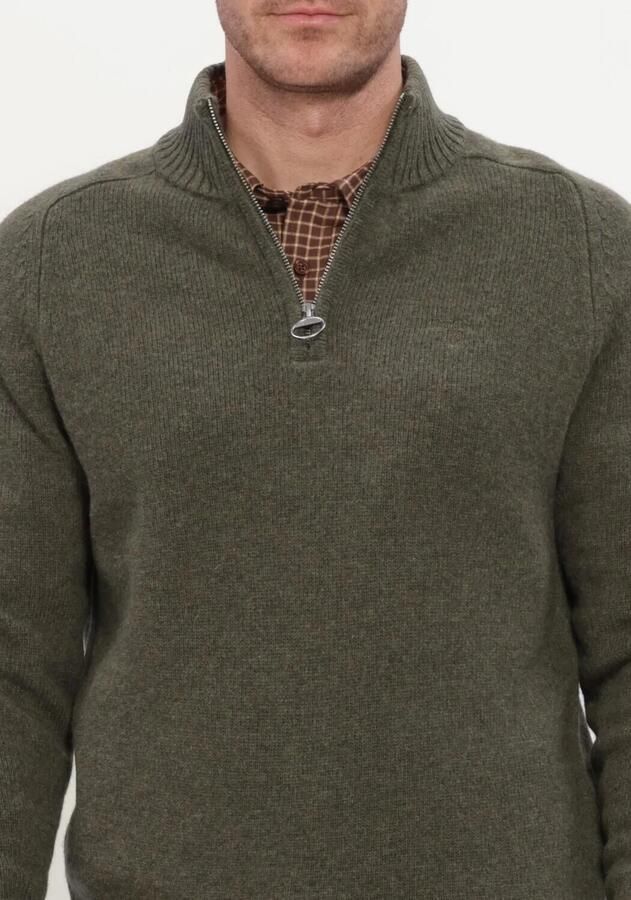 BARBOUR Heren Truien & Vesten Newtown Half Zip Knitted Jumper Knitwear Groen - Foto 2