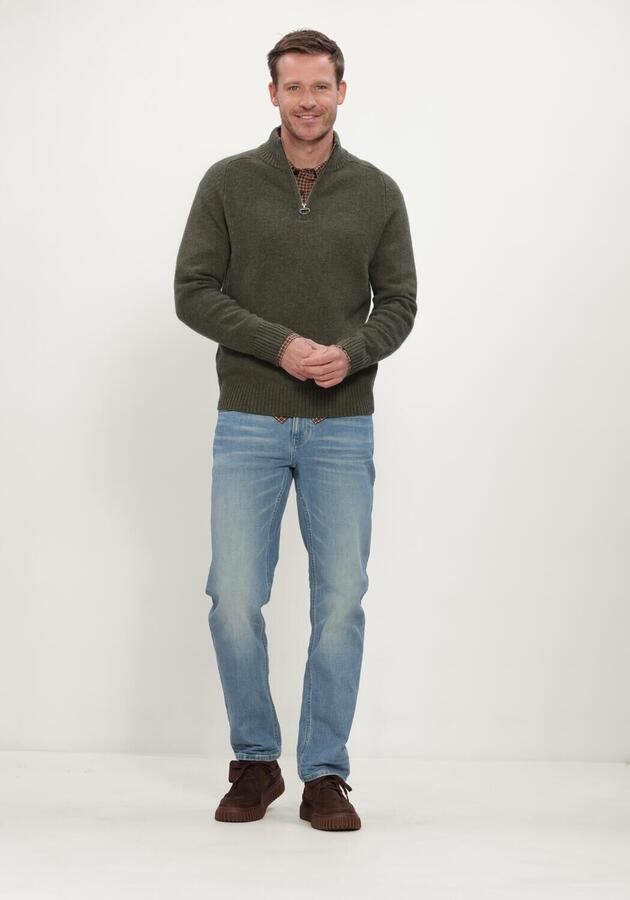 BARBOUR Heren Truien & Vesten Newtown Half Zip Knitted Jumper Knitwear Groen - Foto 4
