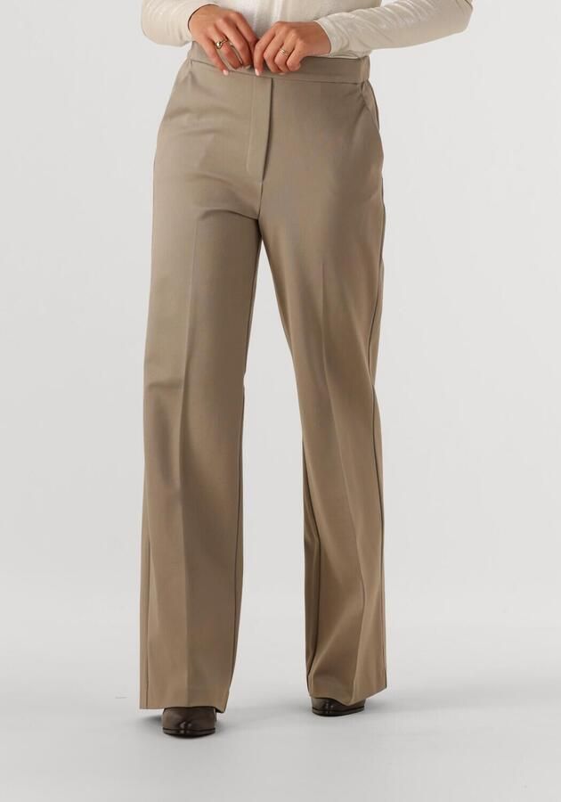 Beaumont flared regular waist flared broek beige - Foto 4