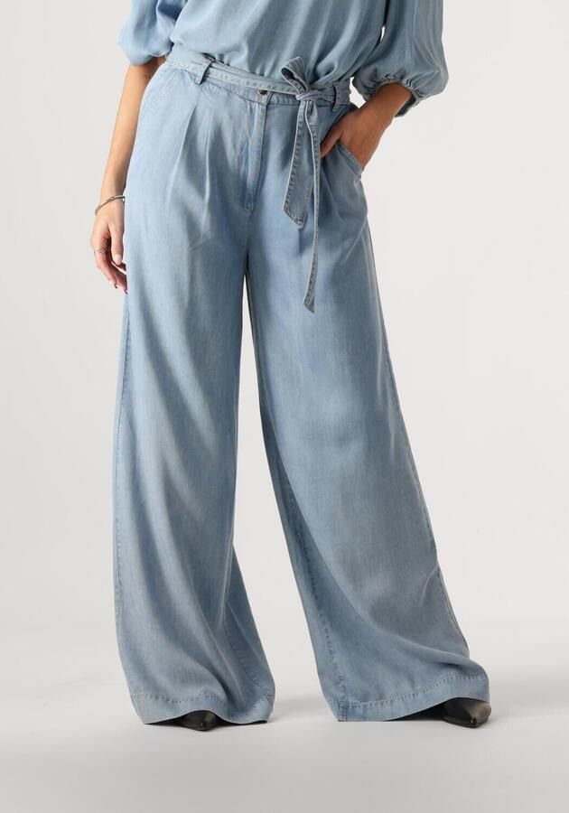 Beaumont wide leg regular waist palazzo broek light blue denim - Foto 4