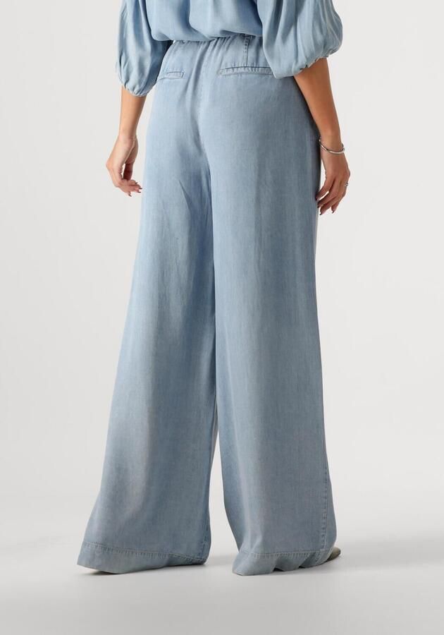 Beaumont wide leg regular waist palazzo broek light blue denim