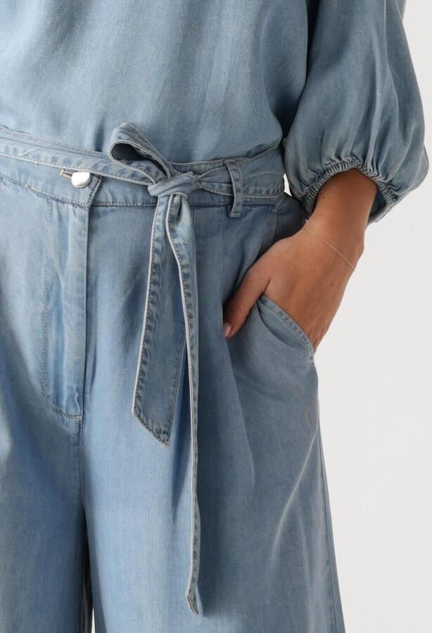 Beaumont wide leg regular waist palazzo broek light blue denim - Foto 2