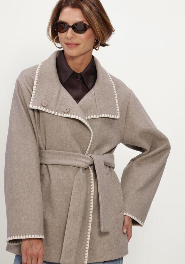 BEAUMONT Dames Jassen Aliza Short Coat Taupe - Foto 3