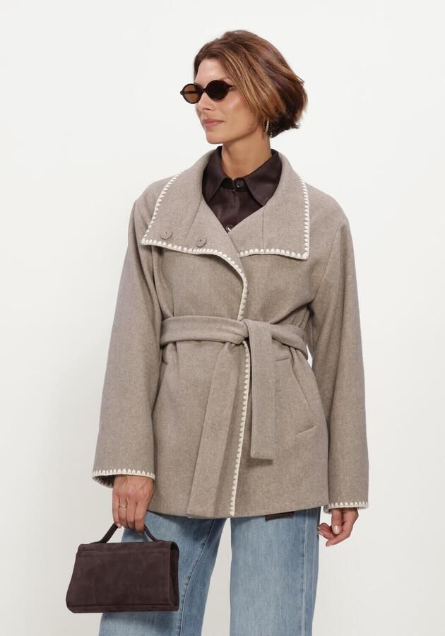 BEAUMONT Dames Jassen Aliza Short Coat Taupe