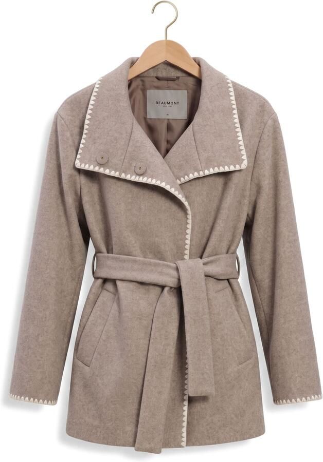 BEAUMONT Dames Jassen Aliza Short Coat Taupe - Foto 4