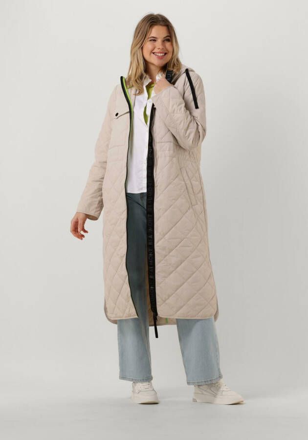 Beaumont Creme Gewatteerde Jas Long Padded Parka