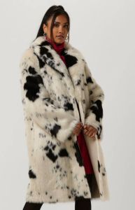 Beaumont Ecru Faux Fur Jas Reversible Faux Fur Coat