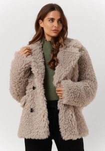 Beaumont Taupe Teddy Jas Curly Short Coat