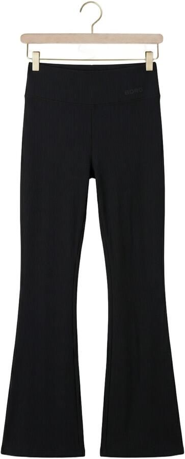 BJORN BORG Dames Broeken Studio Ribbed Flare Tights Zwart - Foto 4