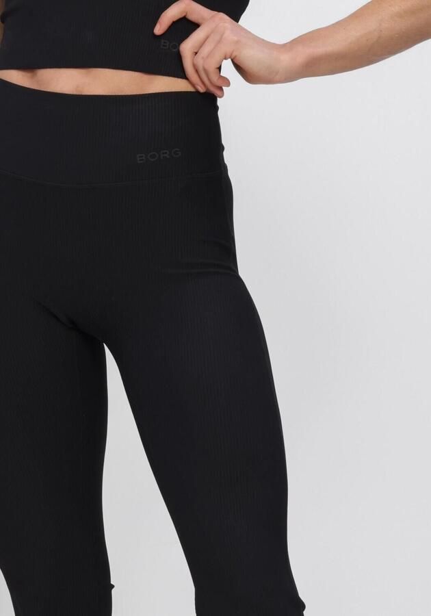 BJORN BORG Dames Broeken Studio Ribbed Flare Tights Zwart - Foto 3