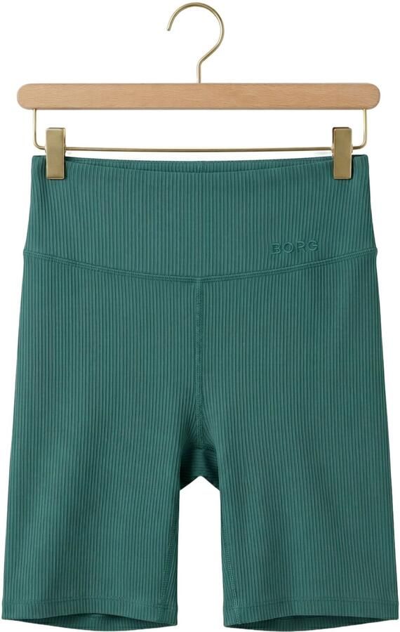 BJORN BORG Dames Broeken Studio Ribbed Shorts Groen - Foto 4