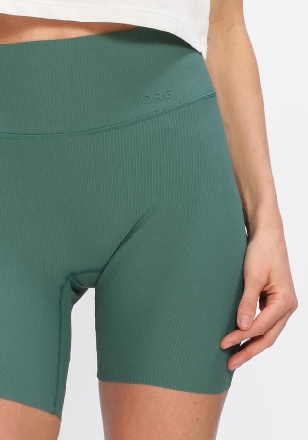 BJORN BORG Dames Broeken Studio Ribbed Shorts Groen - Foto 3