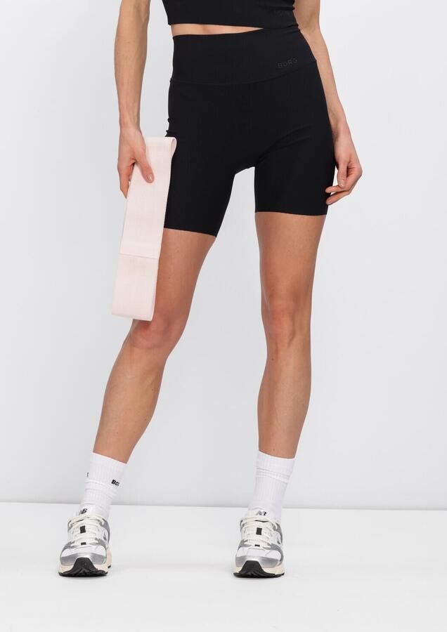 BJORN BORG Dames Broeken Studio Ribbed Shorts Zwart