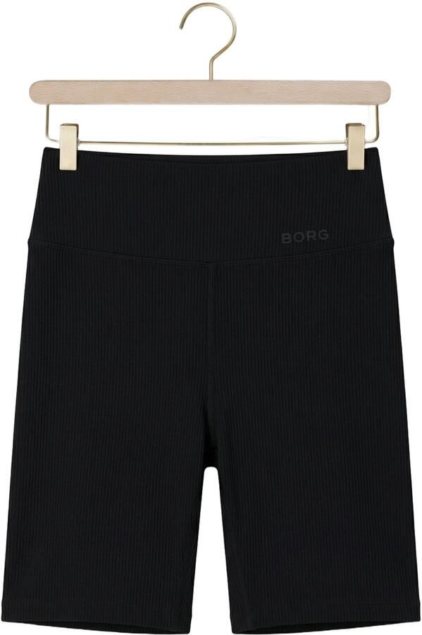 BJORN BORG Dames Broeken Studio Ribbed Shorts Zwart - Foto 4
