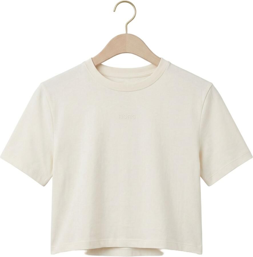 BJORN BORG Dames Tops & T-shirts Studio Oversized Cropped T-shirt Gebroken Wit - Foto 2