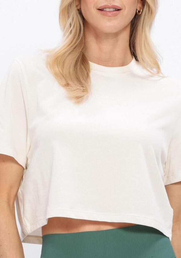 BJORN BORG Dames Tops & T-shirts Studio Oversized Cropped T-shirt Gebroken Wit - Foto 3
