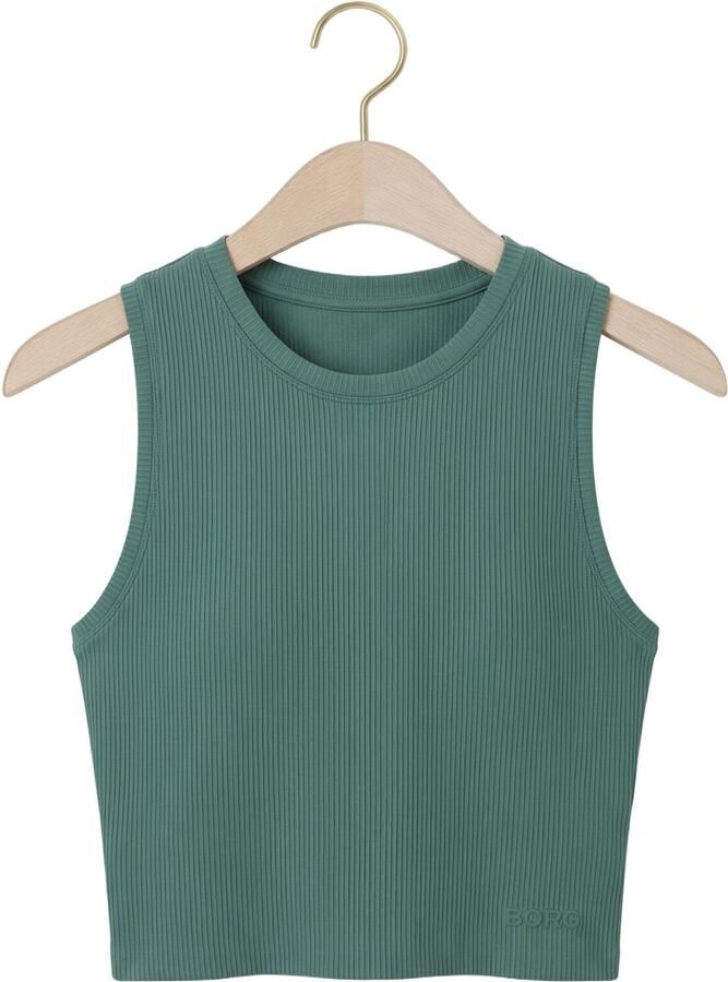 BJORN BORG Dames Tops & T-shirts Studio Ribbed Cropped Tank Top Groen - Foto 2