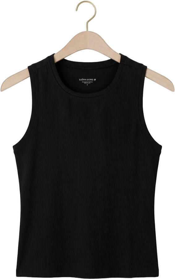 BJORN BORG Dames Tops & T-shirts Studio Ribbed Cropped Tank Top Zwart - Foto 4
