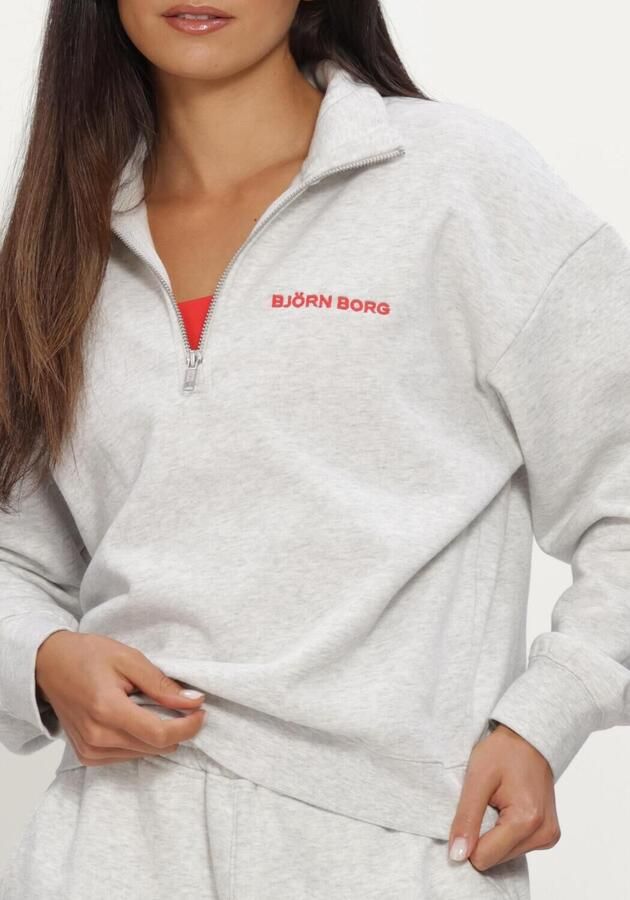 BJORN BORG Dames Truien & Vesten Borg Halfzip Sweatshirt Lichtgrijs - Foto 4