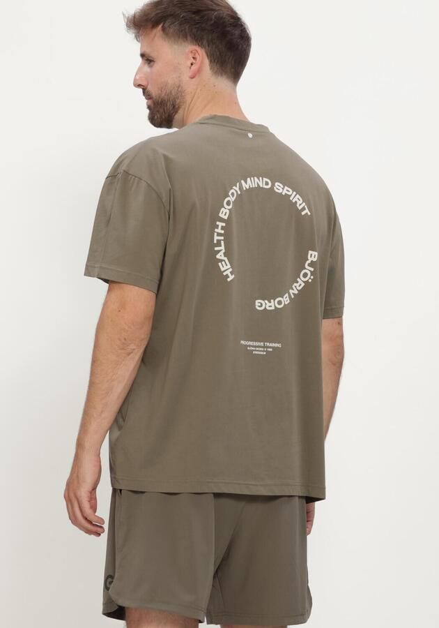 BJORN BORG Heren Polo's & T-shirts Borg Gym Oversized T-shirt Khaki - Foto 3