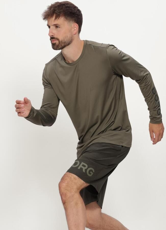 BJORN BORG Heren Polo's & T-shirts Borg Long Sleeve T-shirt Khaki