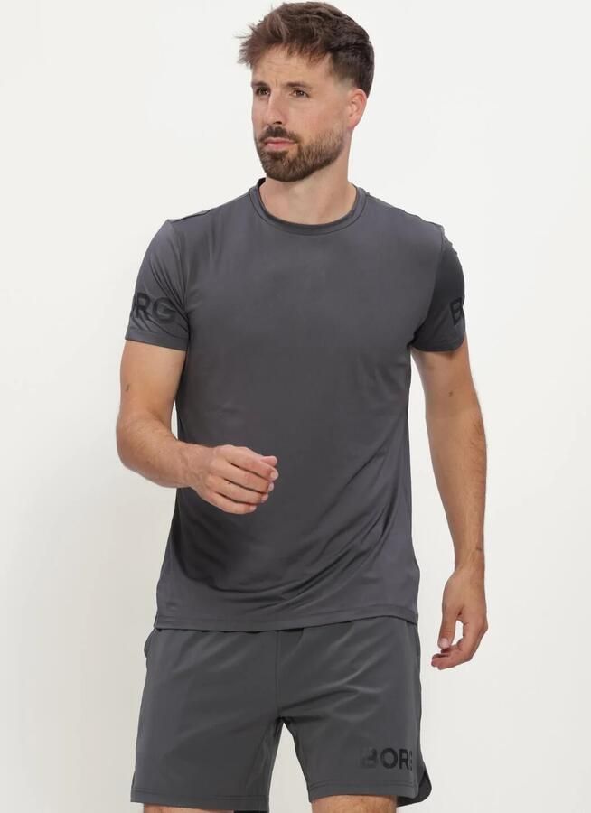 BJORN BORG Heren Polo's & T-shirts Borg T-shirt Donkergrijs