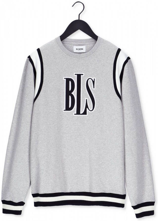 BLS Hafnia Lichtgrijze Sweater Og Logo Applique Crewneck