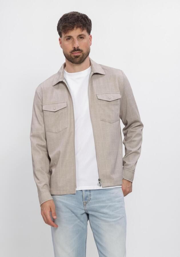 BLUE INDUSTRY Heren Overshirts Overshirt Stretch Beige