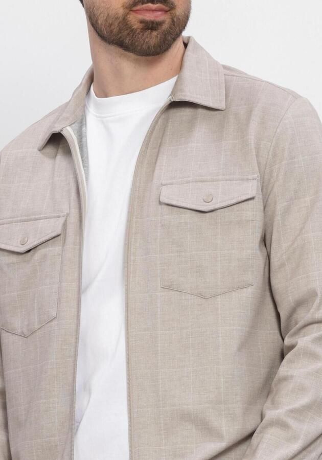 BLUE INDUSTRY Heren Overshirts Overshirt Stretch Beige - Foto 3