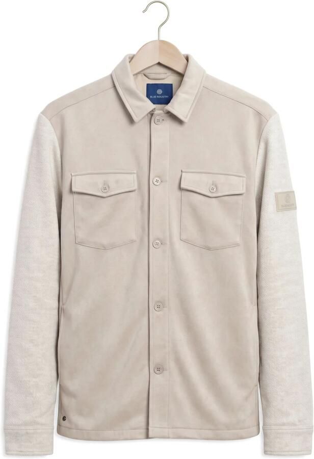 BLUE INDUSTRY Heren Overshirts Shirtjacket Beige - Foto 4