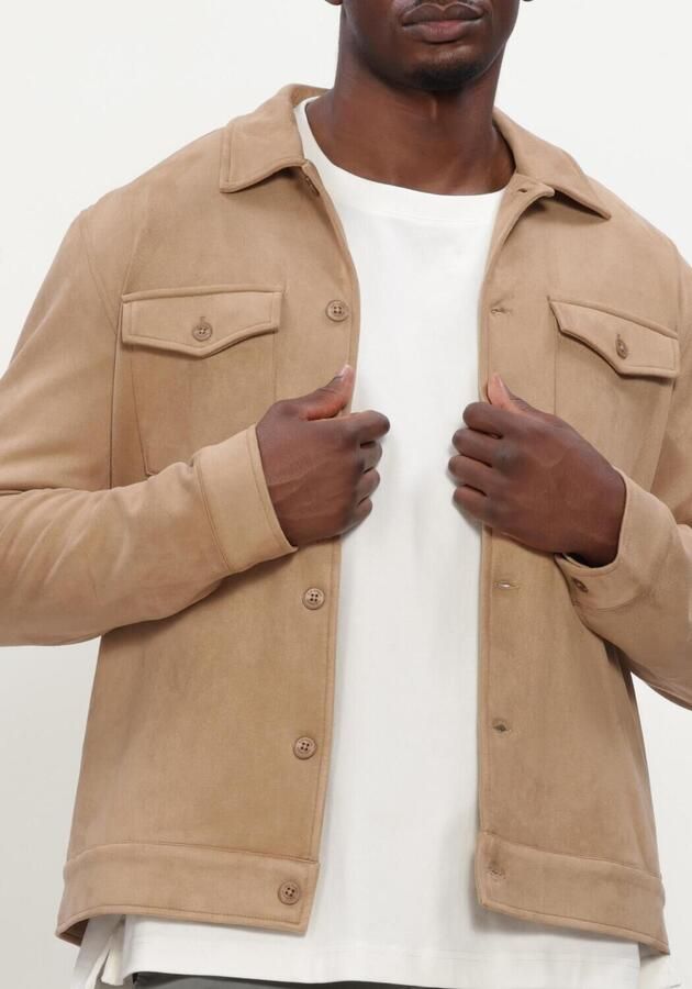 BLUE INDUSTRY Heren Overshirts Shirtjacket Camel - Foto 4