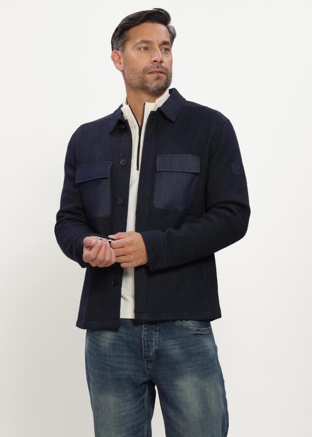 BLUE INDUSTRY Heren Overshirts Shirtjacket Donkerblauw