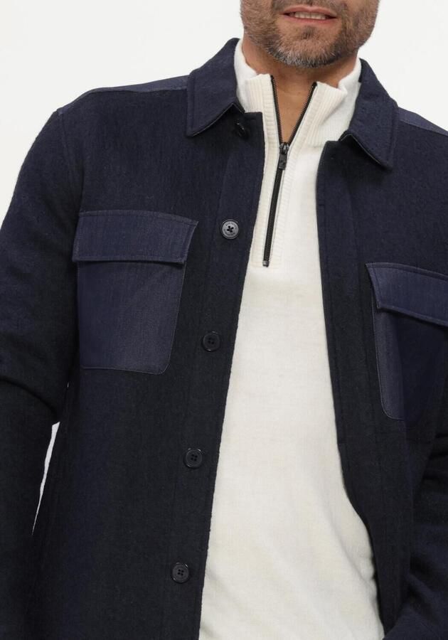BLUE INDUSTRY Heren Overshirts Shirtjacket Donkerblauw - Foto 4