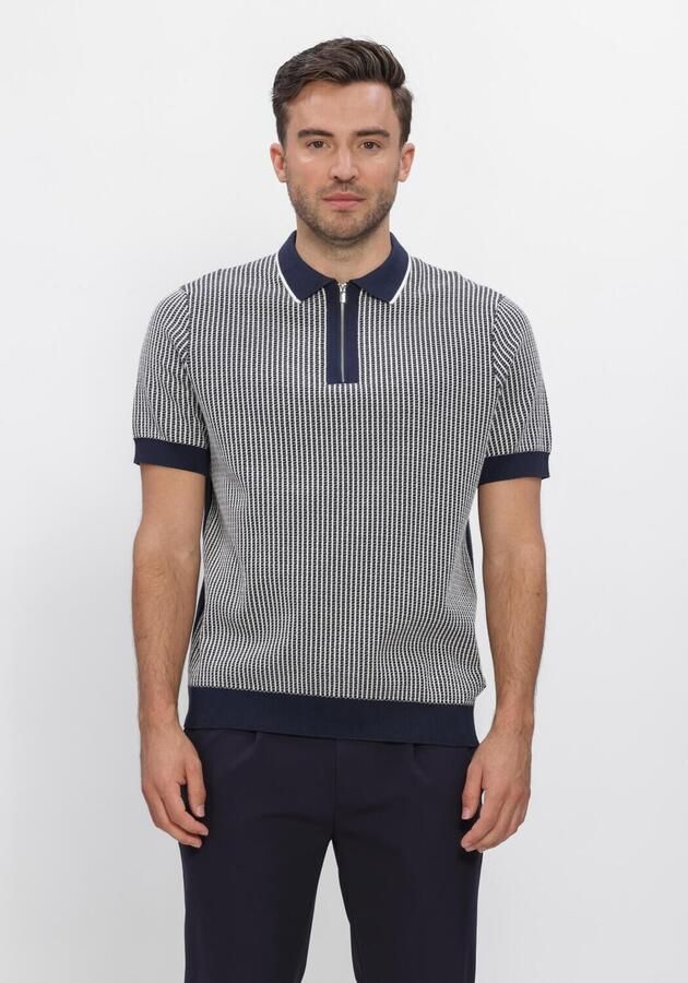 BLUE INDUSTRY Heren Polo's & T-shirts Knitted Polo Short Sleeve Donkerblauw