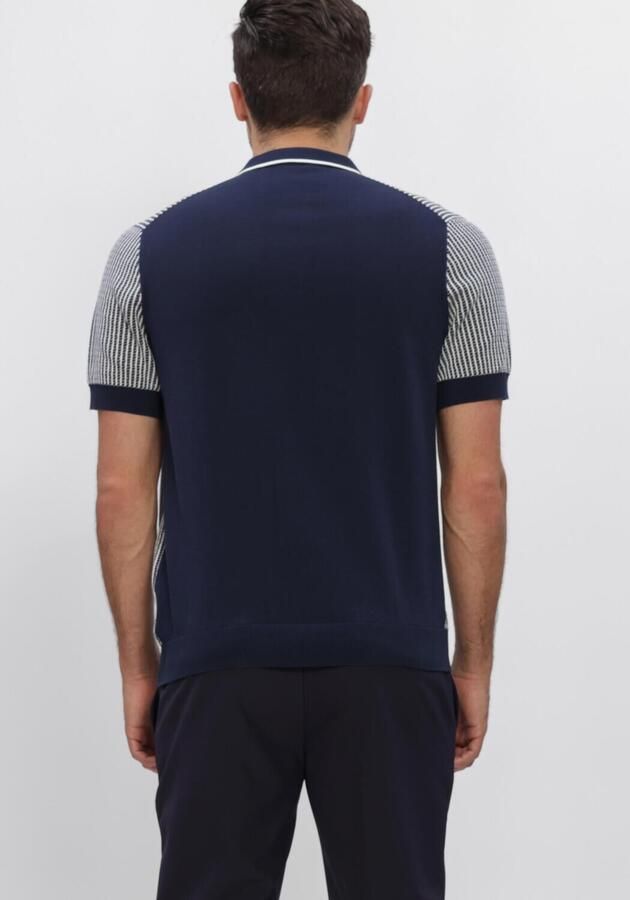 BLUE INDUSTRY Heren Polo's & T-shirts Knitted Polo Short Sleeve Donkerblauw - Foto 2