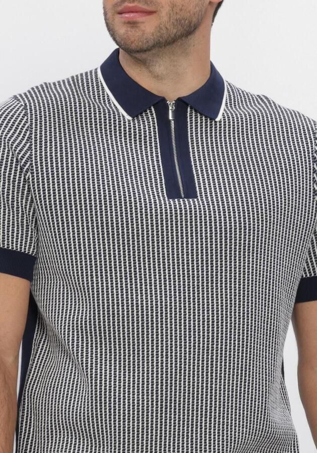 BLUE INDUSTRY Heren Polo's & T-shirts Knitted Polo Short Sleeve Donkerblauw - Foto 3