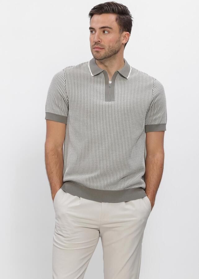 BLUE INDUSTRY Heren Polo's & T-shirts Knitted Polo Short Sleeve Khaki