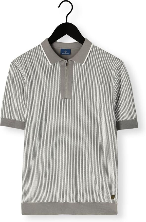 BLUE INDUSTRY Heren Polo's & T-shirts Knitted Polo Short Sleeve Khaki - Foto 4