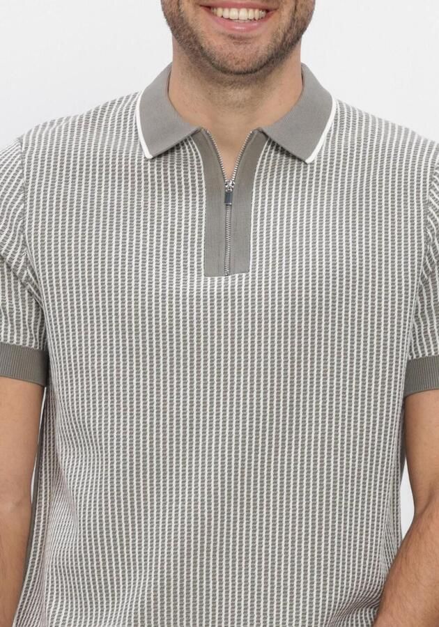 BLUE INDUSTRY Heren Polo's & T-shirts Knitted Polo Short Sleeve Khaki - Foto 3