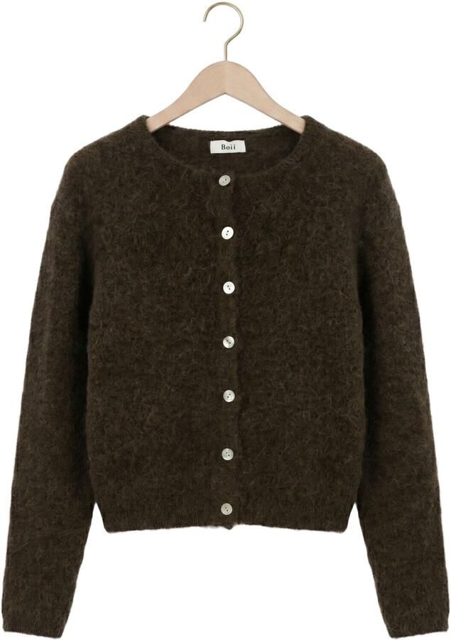 BOII STUDIOS Dames Truien & Vesten Flora Cardigan Knit Donkergroen - Foto 2