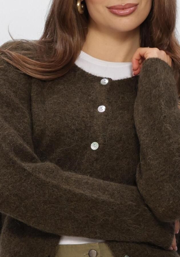 BOII STUDIOS Dames Truien & Vesten Flora Cardigan Knit Donkergroen - Foto 4