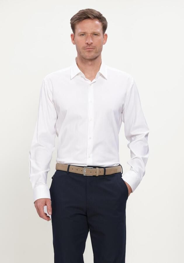 Boss Slim fit zakelijk overhemd van fijn twill met stretch