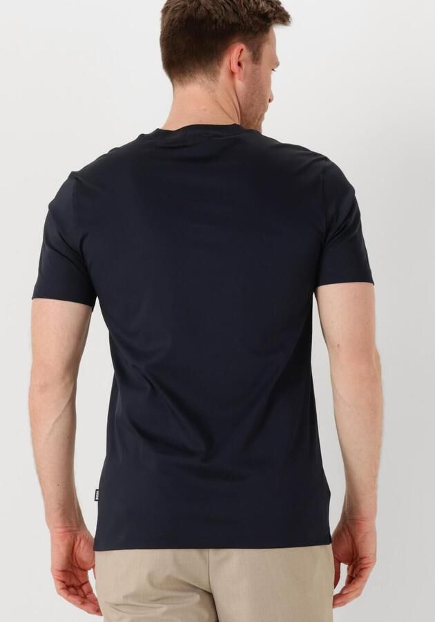 Hugo Boss Blauw Gekamd Katoenen T-shirt Ronde Hals Blue Heren - Foto 2