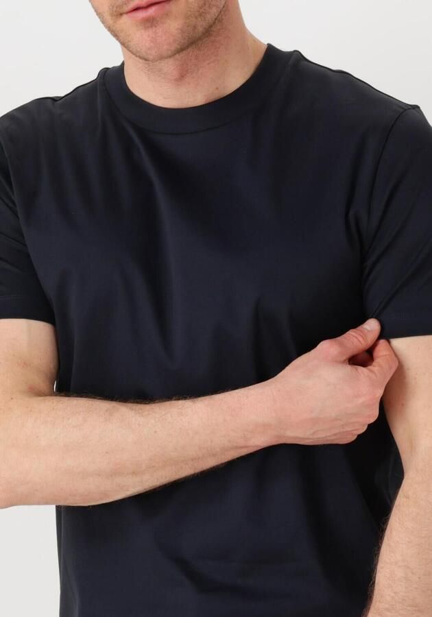 Hugo Boss Blauw Gekamd Katoenen T-shirt Ronde Hals Blue Heren - Foto 3