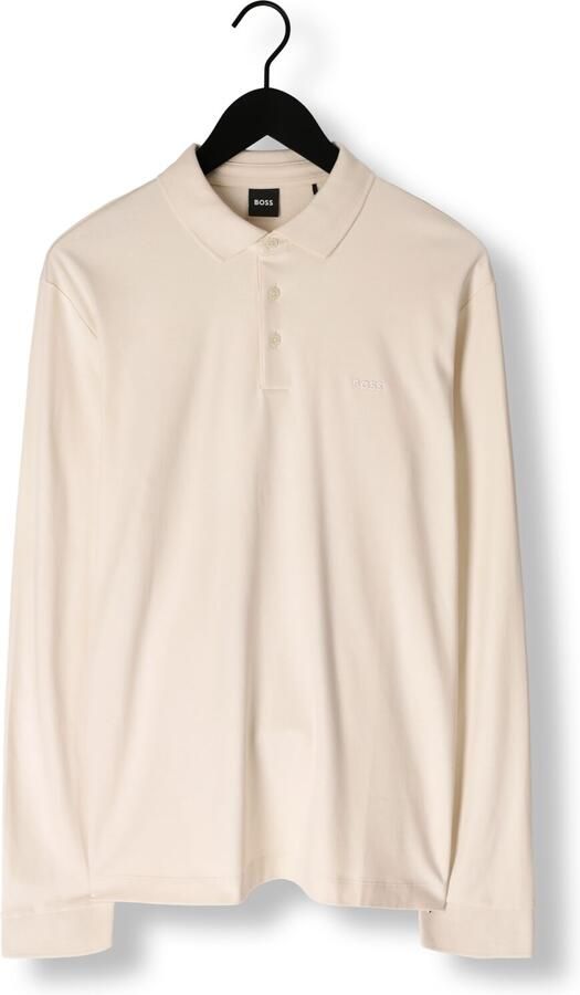 Boss Organisch Katoenen Longsleeve met Platgebreide Kraag White Heren - Foto 4