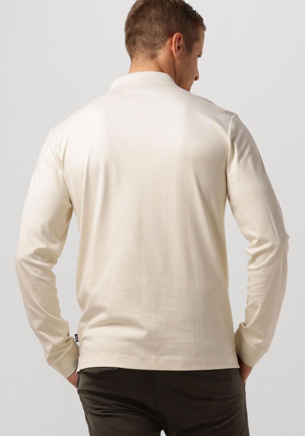Boss Organisch Katoenen Longsleeve met Platgebreide Kraag White Heren - Foto 2