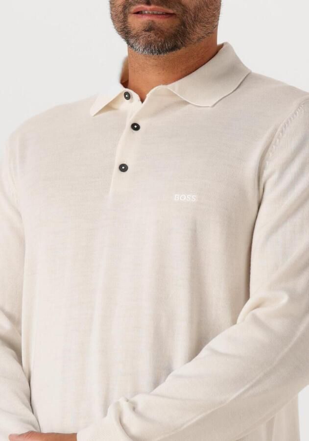 Hugo Boss Lange Mouw Witte Polo Trui van Maagdelijke Wol White Heren