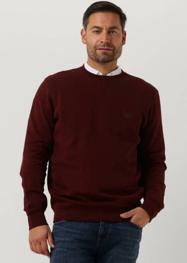 Hugo Boss Bordeaux Sweater Ronde Hals Katoen Red Heren